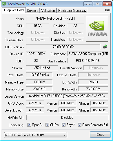 GTX 480M笔记本再探 性能超5870 20%
